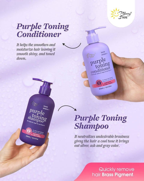 Merry Sun Purple Toning Shampoo and Conditioner Set