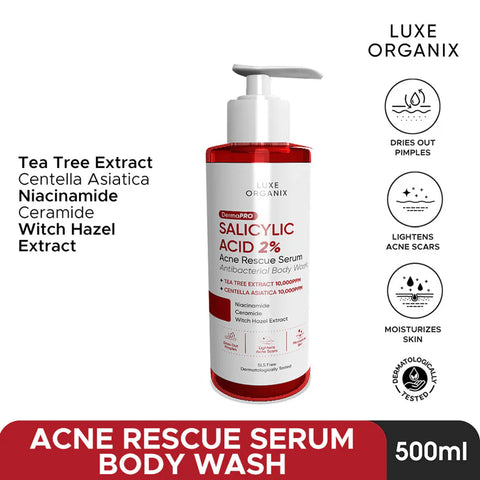 Luxe Organix DermaPro Salicylic Acid Acne Rescue Serum Body Wash