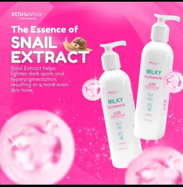 KEISHA WHITE Skin Naturals MILKY GLUTATHIONE LOTION x20 Extreme Whitening SPF50