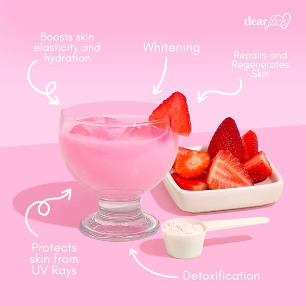 Dear Face Beauty Milk Premium Japanese Milk Collagen Drink (Strawberry Flavor) Supersized