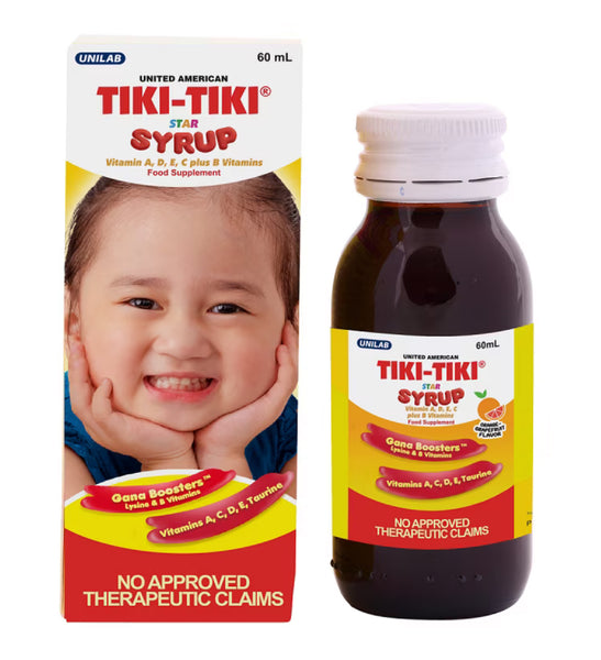 Tiki Tiki Lysine and B Complex; Vitamins A; C; D and E Syrup  60 mL