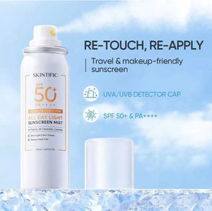 SKINTIFIC - All Day Light Sunscreen Mist SPF50 PA++++ (Jumbo Size)