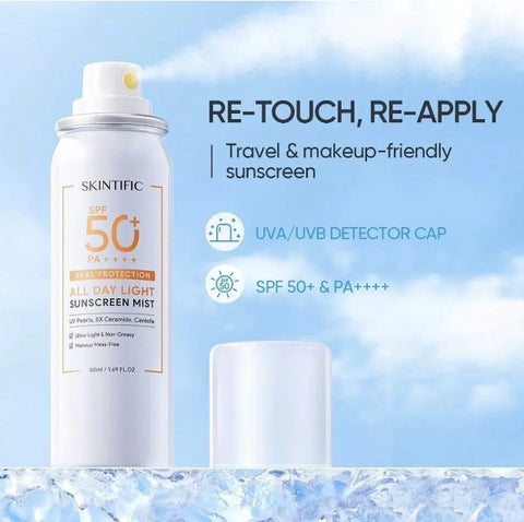 SKINTIFIC - All Day Light Sunscreen Mist SPF50 PA++++