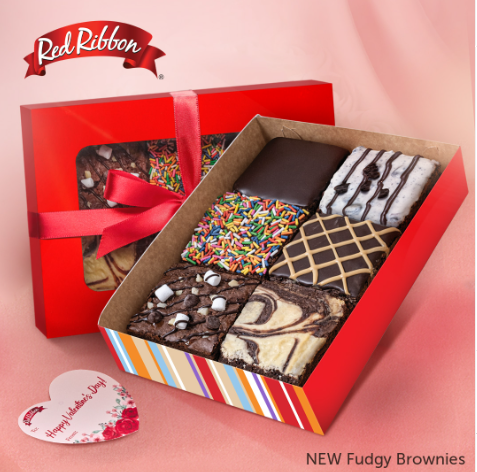 Red Ribbon Fudgy Brownies in a Box