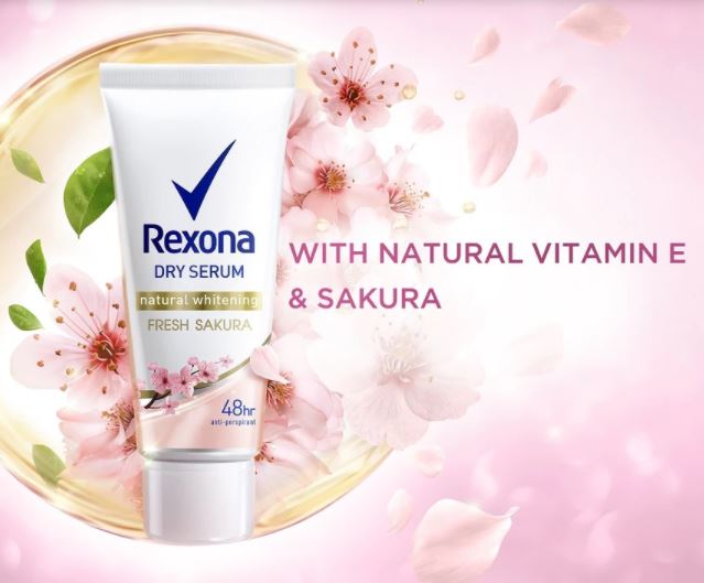 Rexona Dry Serum Natural Whitening Sakura Deo