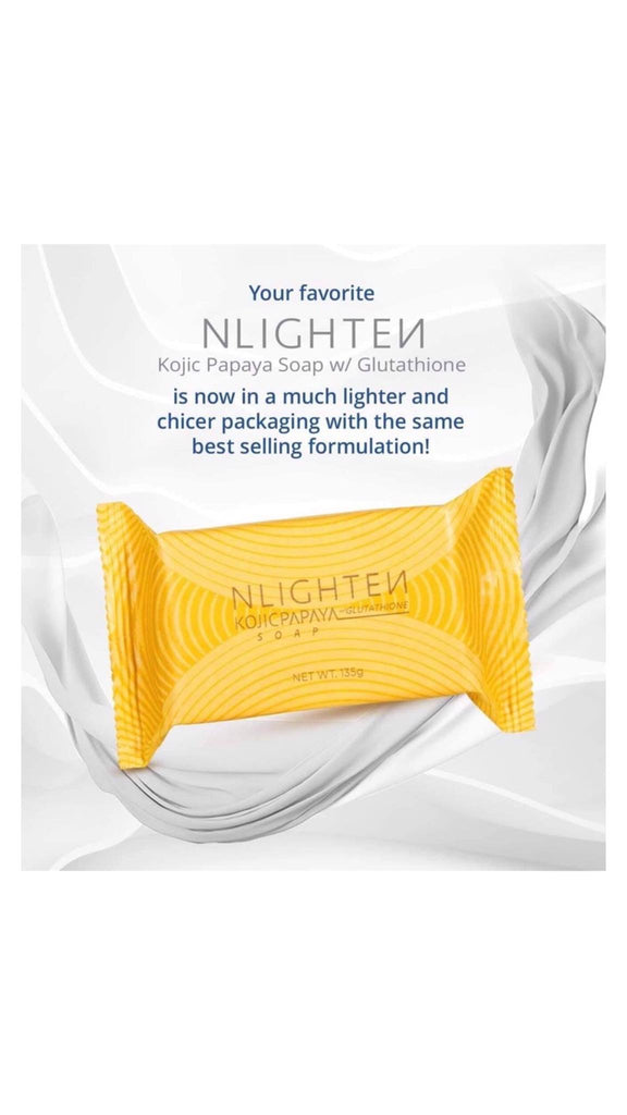 nlighten kojic papaya with glutathione Soap - 6 bars NLighten Kojic Papaya Soap with