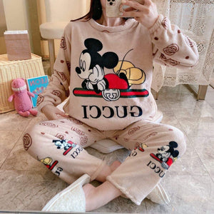 MICKEY Fleece Pajama Set (Korean Sleepwear)