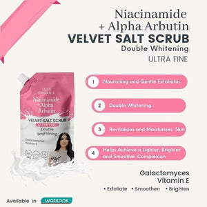 Luxe Organix Niacinamide + Aloe Vera & Snail Velvet Salt Scrub 300g