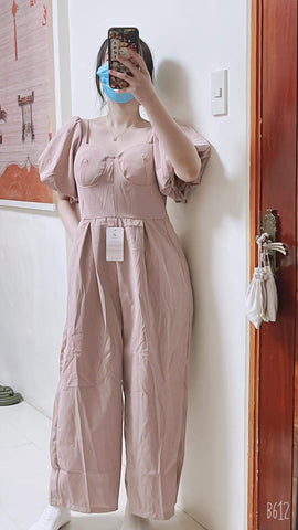 Donna Premium Gold Quality Padded Jumpsuit (Smocking Back)