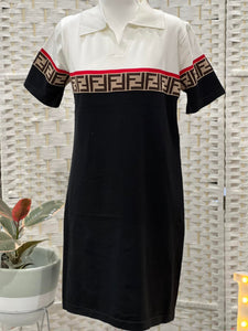 ELAINE Premium Quality Knitted Polo Mini Dress