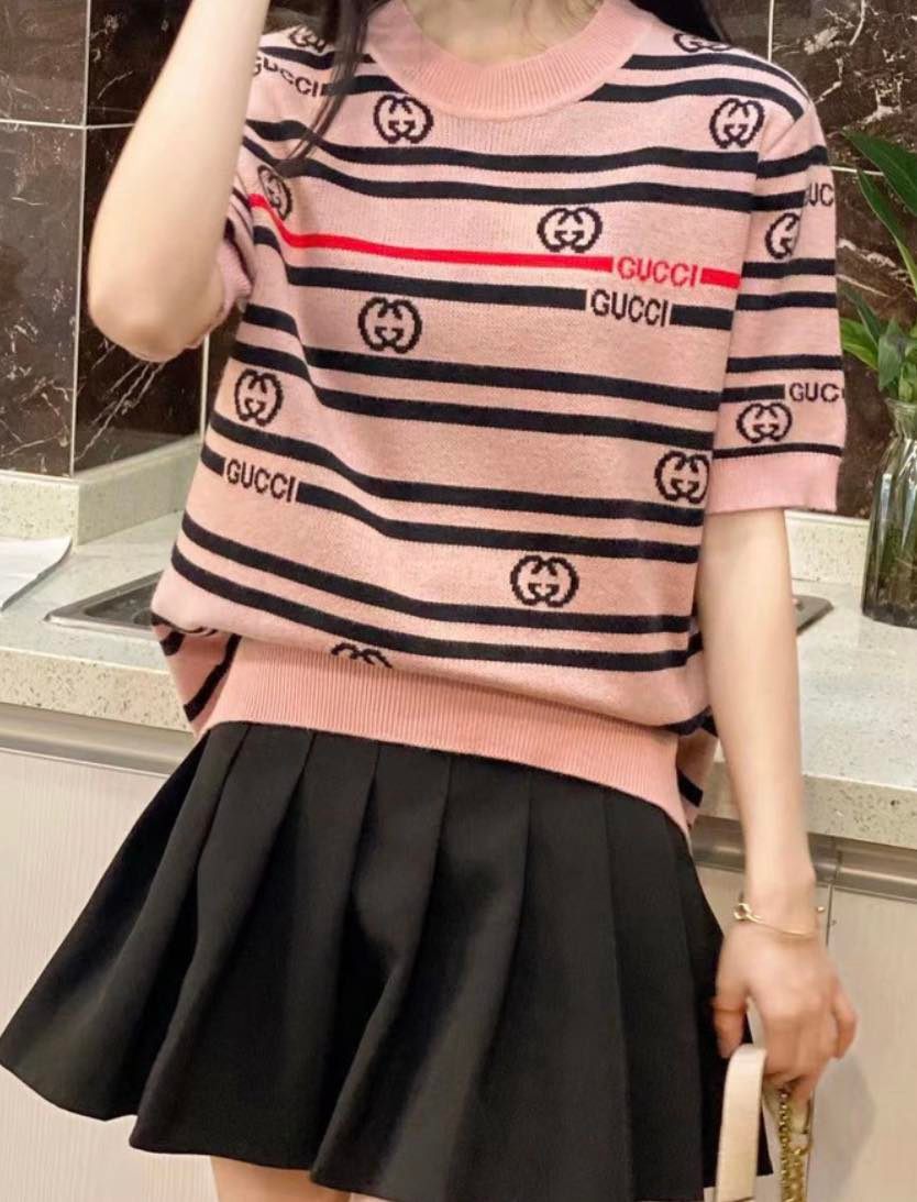 CHRISSA  Premium Quality Korean Knitted Short Sleeves Top