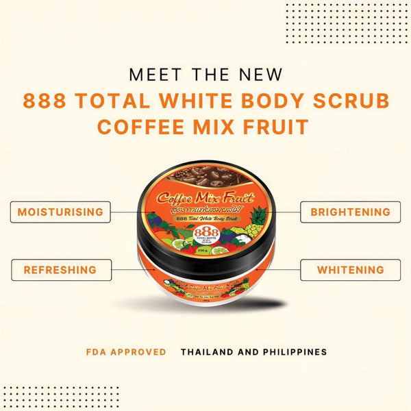 888 Total White Body Scrub Coffee Mix Fruit