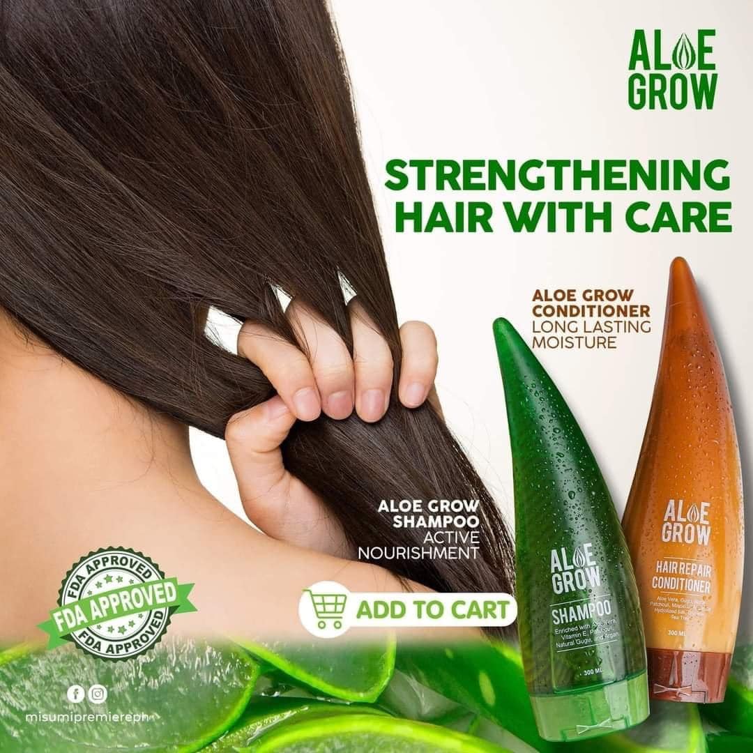 aloe vera hair grower Aloe Grow Set (Shampoo and Conditioner) – Dea's Kitchen and Pinoy Delicacies
