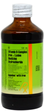 Appebon Vitamin B-Complex + Iron + Lysine + Buclizine HCl Syrup 120ml