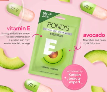Pond's Vitamin Duo Face Mask with Vitamin E + Avocado for Nourishing 20g
