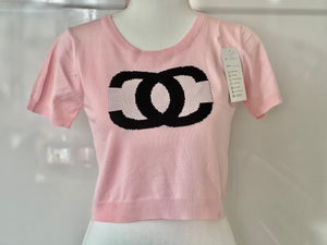 AVA Premium Quality Bangkok Knitted Crop Top (Color: Pink)