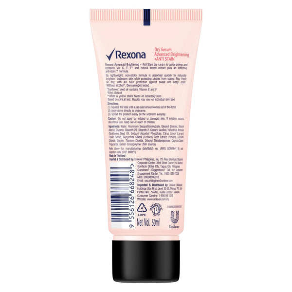 Rexona Women Dry Serum Advanced Brightening + Anti-Stain 50ml