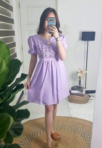 ANNA Baby Doll Dress (Swiss Dot) Color: Lavender