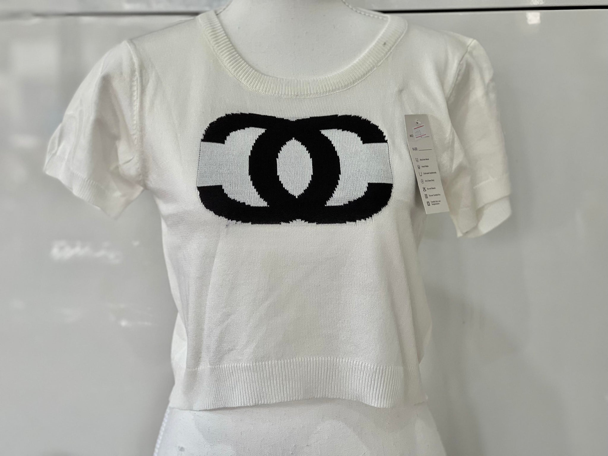 AVA Premium Quality Bangkok Knitted Crop Top (Color: White)